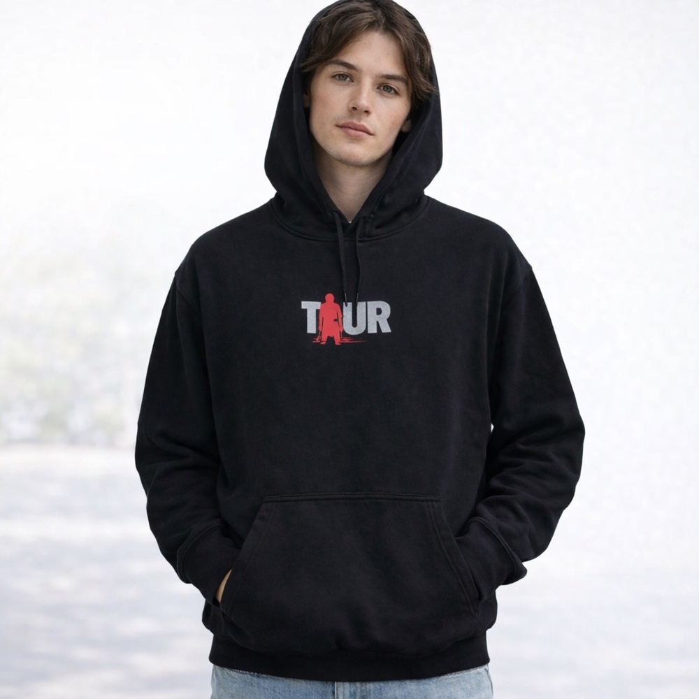 PARTY NEXT DOOR LICENSED BLACK HOODIE SWEATSHIRT WITH GRAPHICS SIZE XL NWOT